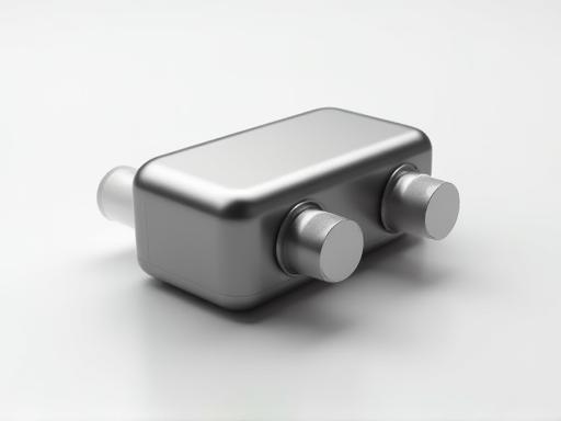 3D render or physical prototype of an audio device.