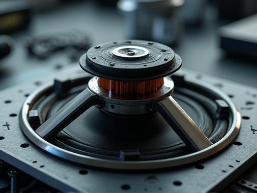 Close-up of a speaker driver during design phase.